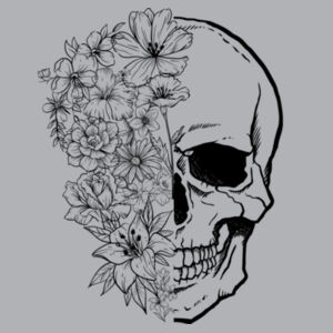 Flower Skull T-Shirt Dress- Dark Design