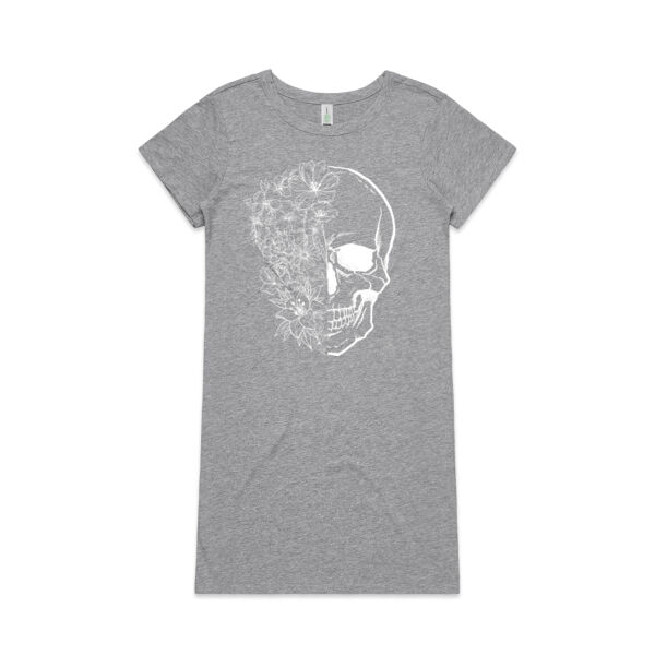 Flower Skull T-Shirt Dress  Thumbnail