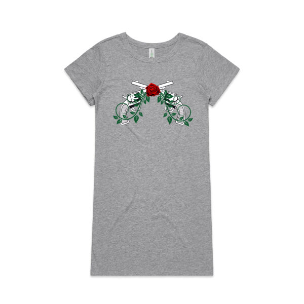 Roses and Guns T-Shirt Dress Thumbnail