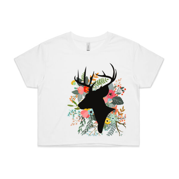 Deer Flowers Crop Tee Thumbnail