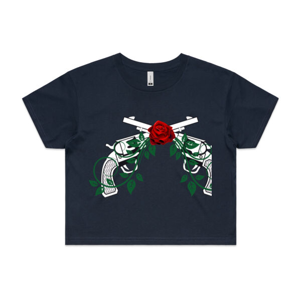 Roses and Guns Crop Tee Thumbnail