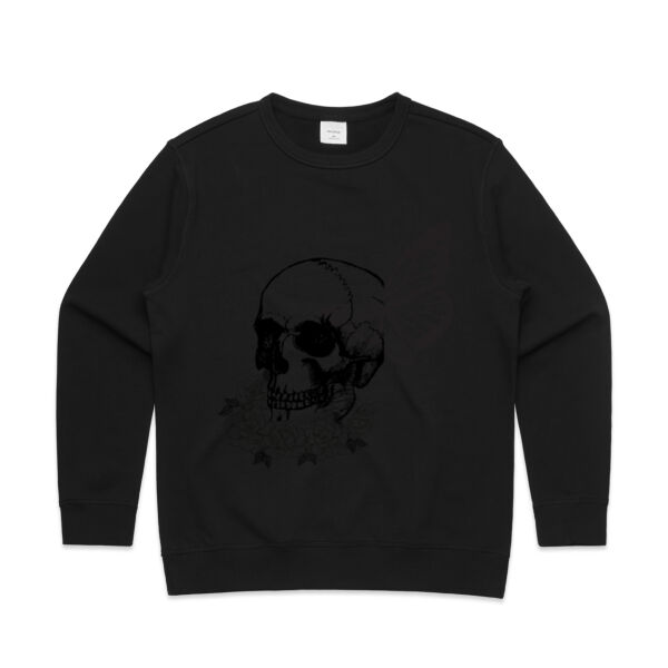Butterfly Skull Crew- Black Thumbnail