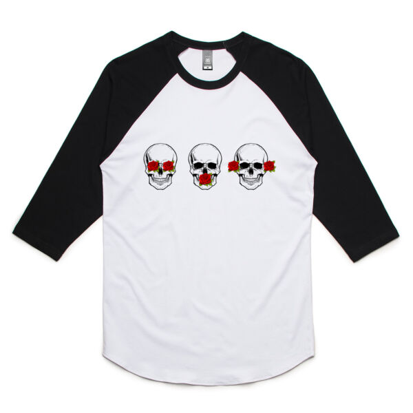 No Evil Skull Raglan Tee Thumbnail
