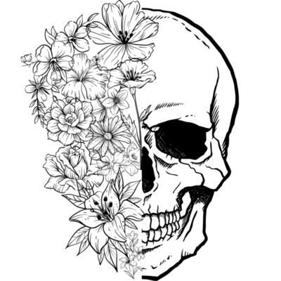 Black flower skull Thumbnail